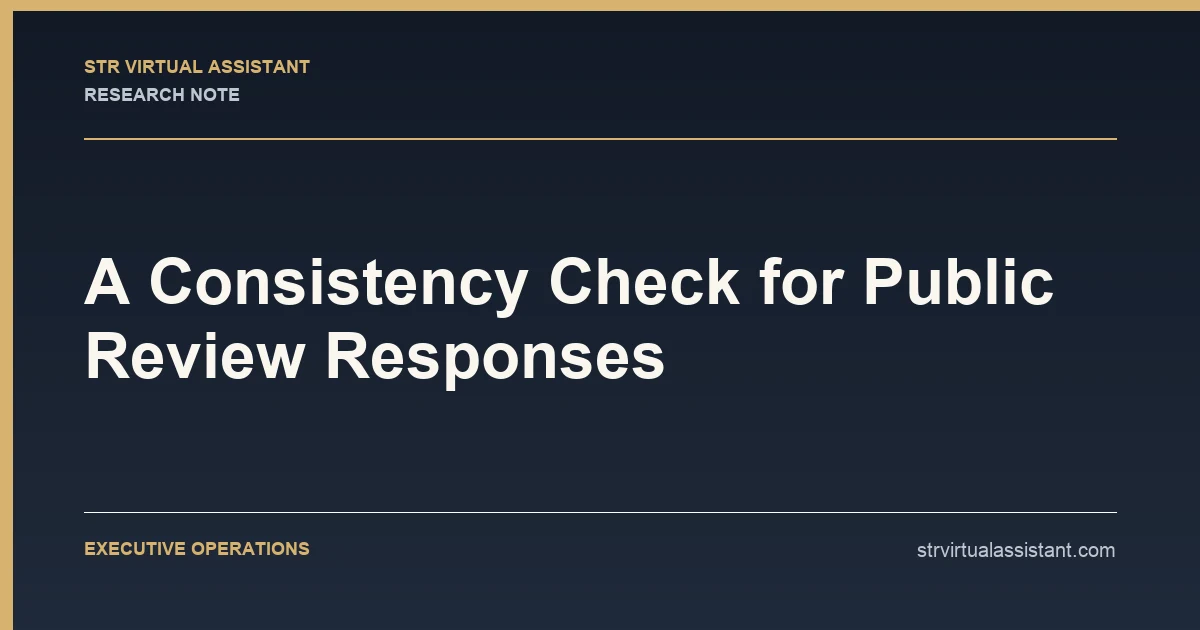 A Consistency Check for Public Review Responses