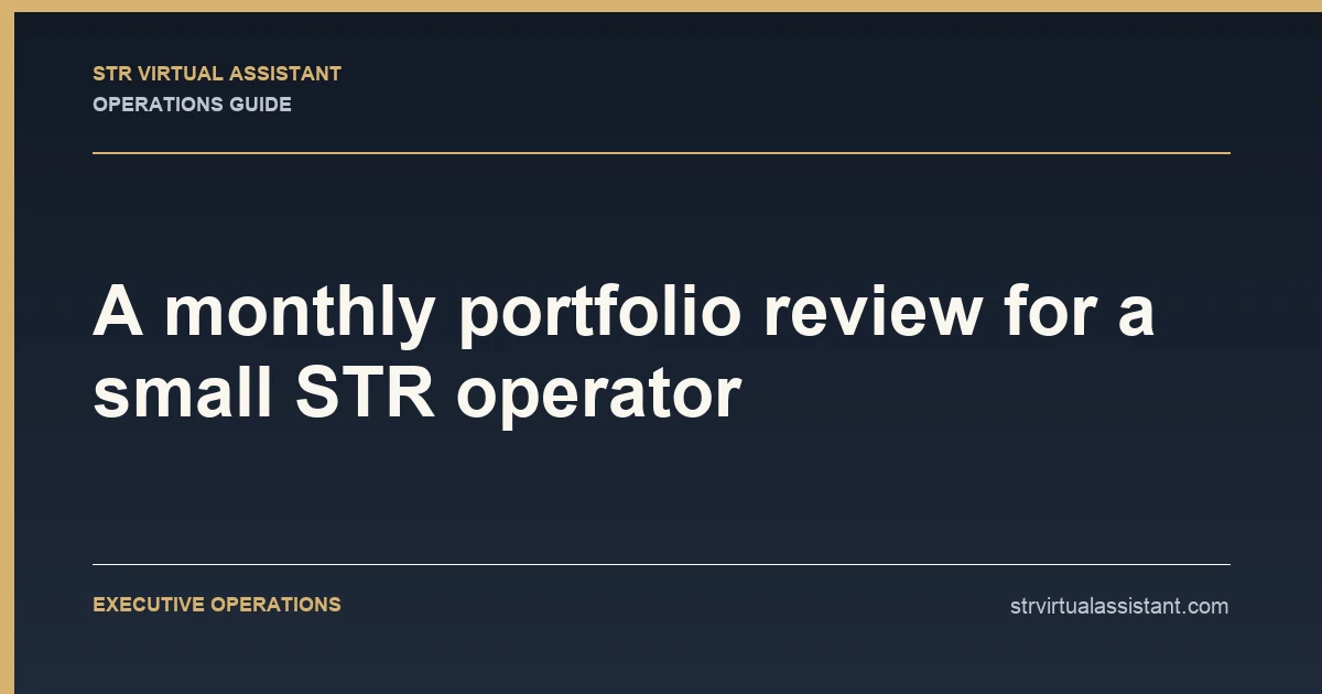 A monthly portfolio review for a small STR operator